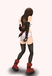 1girls bottomless diaper diaper_check female female_only final_fantasy final_fantasy_vii final_fantasy_vii_remake leaking_diaper morpheus_(artist) peeing peeing_self pull-up_diaper solo standing standing_pee tifa_lockhart urine wet_diaper white_background