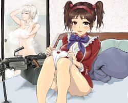 2girls artist_request bath bed character_request counter-strike_online female female_only jennifer_(counter-strike) m249 panties qweqazsew5 weapon yuri_(counter-strike)