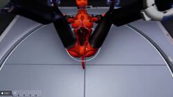 anal android animated anthro black_hair bondage dislocation groping licking_breast licking_pussy orange_body rape reprogramming slap sound tagme the_villain_simulator undressing vaginal_penetration video