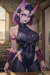 1girls 2023 ai_generated anime_style clothed_female fandeltales herzha horned_female horned_humanoid horns pointy_ears secret_room12 stable_diffusion tagme