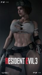 1girls 3d 3d_(artwork) abs ass beret big_ass big_breasts big_butt breasts breasts_out bubble_ass bubble_butt busty capcom casual cga3d curvaceous curvy curvy_female curvy_figure erotichris exposed_breasts female female_only firearm fit fit_female front_view game_poster handgun handwear headwear hourglass_figure huge_breasts human jill_valentine jill_valentine_(sasha_zotova) large_breasts legwear neckwear pale_skin patreon_username pawg resident_evil resident_evil_3 resident_evil_3_remake s.t.a.r.s solo tactical_gear tactical_nudity thick thick_ass thick_thighs thong torn_clothes torn_clothing torn_shirt twitter_username voluptuous voluptuous_female weapon wide_hips