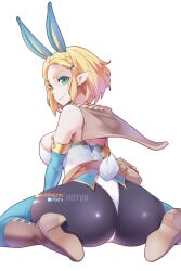 1girls ass blonde_hair boots breasts bunny_ears bunny_girl bunnysuit clothed female high_heel_boots high_heels horny hotvr huge_ass knee_boots kneeling leotard light-skinned_female light_skin medium_breasts nintendo princess_zelda short_hair simple_background solo tagme tears_of_the_kingdom the_legend_of_zelda thick_thighs thighs tights watermark zelda_(tears_of_the_kingdom)