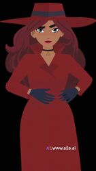1girls ai_generated animated breasts carmen_sandiego carmen_sandiego_(2019) choker dark_skin female flashing gloves grey_eyes hat human long_hair looking_at_viewer mehefin013 nude pussy red_hair seductive self_upload smiling tagme trenchcoat video