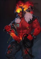 adios55582544 bara demon demon_boy demon_humanoid gay muscular muscular_male open_pants penis penis_out pierced_nipples pierced_penis piercing precum precum_drip precum_on_penis wdp66281167