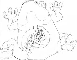 blush digestive_fluids female frog inside_creature inside_stomach monster vore