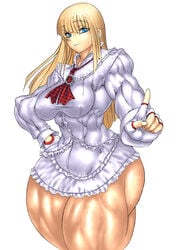 blonde_hair blue_eyes emilie_de_rochefort extreme_muscles female female_only human muscle muscular_female purukogi solo tekken