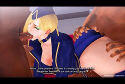 1girls 2boys 3d 3d_(artwork) ass big_ass blonde_female blonde_hair blue_leotard chobixpho clothed clothed_female clothed_female_nude_male dark-skinned_male doggy_style english_text falke_(street_fighter) fellatio female femsub forced_oral full_lips gangbang human human_female human_male large_breasts leotard light-skinned_female male maledom mature_female mature_male multiple_males multiple_penises oral penis rape sex sex_from_behind slim_waist spitroast street_fighter street_fighter_v tagme thick_thighs vaginal_penetration