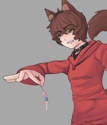 1boy 2022 2d animal_ears animal_tail asphyxiation breath_play choker choking clothed clothed_female clothed_male clothing collar color cruel cruelty death dog_ears dog_tail dominant_male evil_grin female fenrirthedoggo gaycatte giant giant_male grin hanging hoodie imminent_death implied_death itameowmeow larger_male leash macro male micro nonconsensual noose original_character original_characters self_insert smaller_female submissive_female