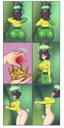 big_ass big_breasts bodysuit bottomless breasts chicken_pose dlobo777 exhibitionism expressionless female_only femsub glasses glowing_eyes green_eyes helmet huge_ass humping humping_object hypnotic_accessory jimmy_neutron_(series) jimmy_neutron_boy_genius large_breasts milf nickelodeon nintendo open_mouth pokemon pokemon_sun_and_moon poultra_egg purple_hair pussy remote_control sequence sex short_hair squatting tech_control thick_thighs wicke_(pokemon) yolkian