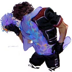2boys 2d 2d_(artwork) arcane arcane_jayce arcane_viktor arms beard beard_stubble bearded bigger_male black_hair blue_body blue_skin blush brown_hair carrying_partner clothed clothed/nude clothed_male color colored colored_hair cuddling daddy_and_twink dark-skinned_male dark_skin digital_media_(artwork) disabled_male gay gay_male gay_sex grabbing grabbing_hair hand_on_shoulder hands holding_shoulders hugging hugging_another jayce jayce_talis jayvik kissing latino latino_male league_of_legends light-skinned_male light_skin loving_couple loving_gaze loving_it male male/male male_focus male_only masculine_gay masculine_male mintothesoul mole mole_under_eye muscular muscular_male naked naked_male no_penetration no_sex nude nude_male pale-skinned_male pale_skin picking_up purple_body purple_skin romantic_ambiance romantic_couple sex size_difference skinny_male skinny_waist sleeping small_butt small_waist smaller_male soft soft_breasts standing stomach sweet tan_skin touching_face trans_male trans_man twink viktor_(league_of_legends) white_background yaoi