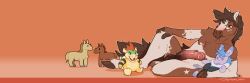 1boy 2025 3:1 aggretsuko aliasing animal_genitalia animal_penis anthro aseprite_(artwork) balls big_penis bowser brown_body brown_fur brown_hooves brown_mane brown_tail digital_drawing_(artwork) digital_media_(artwork) dyyrlysh equid equine equine_genitalia equine_penis erection fur furry furry_male furry_only genitals hand_on_knee hand_on_leg hand_on_own_knee hand_on_own_leg hi_res holding_object holding_plushie hooves horse huge_cock looking_at_viewer male mammal mane mario_(series) medial_ring navel nintendo nude orange_background orange_eyes penis plushie reclining sanrio simple_background snout solo tadano_(aggretsuko) tail unguligrade white_body white_fur