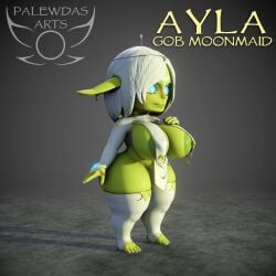 1:1 3d 3d_(artwork) 3d_animation 4_fingers animated areola ass ayla_(palewdasarts) belly bevor big_areola big_breasts big_butt big_ears biped blue_eyes blush breasts clothed clothing digital_media_(artwork) ear_piercing fantasy female female_humanoid fingers footwear goblin goblin_female green_body hair hi_res humanoid nipples no_sound palewdas_arts palewdasarts_(modeler) piercing priest short_playtime shortstack skimpy slightly_chubby solo tagme thick_thighs turntable_(animation) video weapon white_hair