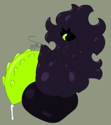 1_eye adult_(lore) ass balls big_balls big_butt big_penis black_balls bodily_fluids cum cum_drip cyclops deity dripping eyelashes floating genital_fluids genitals glistening glistening_body glistening_genitalia glistening_penis glubby_(jaeskyyward) green_eyes green_penis hi_res huge_balls huge_cock humanoid hyper hyper_balls hyper_genitalia hyper_penis jaeskyyward looking_at_viewer looking_back male nude penis pseudo_hair purple_body shortstack shortstack_male simple_background small_but_hung solo tentacle tentacle_hair wide_hips