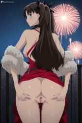 tohsaka rin from fate (series) by digitalwaifugallery