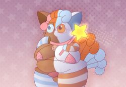 alolan_form alolan_vulpix anthro bell bell_collar big_breasts bikini bow_ribbon breasts clothing collar eyewear footwear fusion generation_1_pokemon generation_7_pokemon genitals glasses gynomorph hi_res intersex legwear magical_girl_wand nanabsylve nintendo overweight pattern_bikini pattern_clothing pattern_footwear pattern_legwear pattern_socks pattern_swimwear pattern_thigh_highs pattern_thigh_socks penis pokemon pokemon_(species) pokemon_fusion regional_form_(pokemon) small_penis socks solo stretch_marks striped_clothing striped_footwear striped_legwear striped_socks striped_thigh_highs striped_thigh_socks stripes swimwear thigh_highs thigh_socks tight_clothing trans_(lore) trans_woman_(lore) two-piece_swimsuit vulpix wand