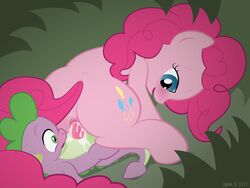 cum dragon equine female feral friendship_is_magic hair_on_head my_little_pony penis pinkie_pie_(mlp) pussy sex spike spike_(mlp) syoee_b