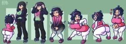 big_ass big_breasts big_penis bluestarwishes female futanari nene_(newgrounds) shortstack shortstackification transformation twinning