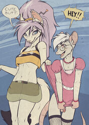 1boy 1girls anthro anthro_on_anthro biscuits blush canine crossdressing eve_notostraca female female_anthro femboy femboy_on_female femboysub femdom fox fur furry_ears furry_tail girly glasses male male/female male_anthro male_anthro/female_anthro malesub midriff rat rodent skirt sneakerfox stockings tail