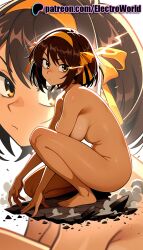 1girls 2026 ai_generated artist_name bangs breasts brown_eyes brown_hair bust chest countdown electroworld eyebrows_visible_through_hair female hairband hi_res high_quality high_resolution highres looking_at_viewer nude patreon patreon_username shiny shiny_hair solo stable_diffusion suzumiya_haruhi suzumiya_haruhi_no_yuuutsu watermark zoom_layer