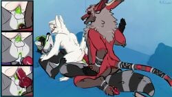 2018 absurd_res anal anal_sex animal_genitalia animal_penis anthro anthro_on_anthro anthro_penetrated anthro_penetrating anthro_penetrating_anthro anus asmodeus_(character) balls black_body black_fur black_hair bodily_fluids canid canid_demon canine canine_genitalia canine_penis close-up closed_eyes cloven_hooves cum cum_from_ass cum_in_ass cum_inside cum_on_balls cum_on_penis cutaway demon double_penetration ear_piercing ear_stud erection facial_piercing fur gauged_ear genital_fluids genitals green_hair green_penis grey_body grey_fur group hair hellhound hi_res hooves horn humanoid_genitalia humanoid_penis kneeling knot knotted_penis knotting leaking_cum lying male male/male male_anthro male_penetrated male_penetrating male_penetrating_male mammal markings meldritchhorror mythological_canine mythological_creature mythology nose_piercing nose_ring nude nude_anthro nude_male on_back open_mouth penetrating_while_penetrated penetration penile penile_penetration penis penis_in_ass piercing procyonid raccoon raised_tail red_body red_fur red_penis ring_(marking) ring_piercing ringed_tail sex sheath slightly_chubby slightly_chubby_anthro slightly_chubby_male striped_markings striped_tail stripes tail tail_markings teeth tongue tongue_out trio unknown_species white_body white_fur