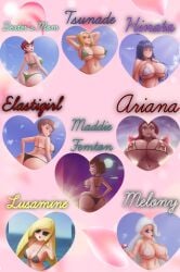 8girls ariana_(pokemon) armpits ass beach big_ass big_breasts bikini blonde_hair breasts brown_hair cartoon_network creatures_(company) crossover danny_phantom dexter's_laboratory dexter's_mom disney edited elastigirl female female_only front_view game_freak green_bikini grey_bikini heart helen_parr hyuuga_hinata large_ass large_breasts looking_at_viewer lusamine_(pokemon) madeline_fenton mature_female melony_(pokemon) milf mother multiple_girls naruto naruto_(series) nickelodeon nintendo only_female pale-skinned_female pale_skin pink_background pixar pokemon pokemon_gsc pokemon_hgss pokemon_sm portrait_(object) purple_bikini purple_hair rear_view red_hair saf-404 saf_404 safartwoks safartworks sunglasses team_rocket the_incredibles thick_ass tsunade white_bikini white_hair_female wide_hips