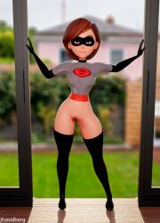 1girls 3d ass blender bottomless cgi disney elastigirl female female_only helen_parr hero_suit heroine jhzoidberg milf mirror mirror_selfie naked nude nude_female nudity pinup pinup_pose pixar pussy selfie shaved_pussy smooth_skin sneakers solo the_incredibles the_incredibles_2 vagina