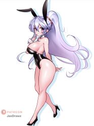 1girls alternate_costume bare_legs breasts bunny_ears bunny_girl bunnysuit female female_only fire_emblem fire_emblem:_genealogy_of_the_holy_war hair_between_eyes high_heels ishtar_(fire_emblem) jaxartdump large_breasts legs leotard long_hair nintendo ponytail purple_eyes purple_hair sideboob smile solo thick_thighs