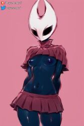 1girls ai_generated anthro athletic_female black_skin breasts dark-skinned_female dark_skin female female_only functionally_nude functionally_nude_female hollow_knight hornet_(hollow_knight) insect insect_girl medium_breasts nipples osyasenpai skirt solo solo_female stable_diffusion