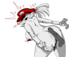 ass big_ass big_breasts breasts creepypasta disembodied_hand disembodied_penis doggy_style furry gloves hilder looking_back nude nude_female ponytail precum red_cap rule_63 sabotage_(exeg) sonic.exe sonic.exe_(series) suprised tagme