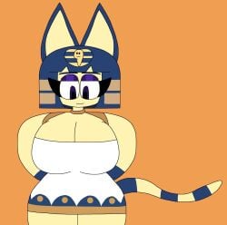 1girls animal_crossing ankha big_breasts breasts female female_only nintendo solo solo_female tagme thatsimpyguy