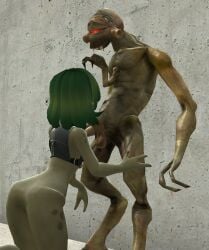 3d 3d_(artwork) alien alien_boy alien_girl alien_only anime ass ass_up balls ballsack butt_up dark_green_hair girl half-life half-life_2 hands_on_legs laying_back looking_at_penis looking_down penis penis_awe penis_in_mouth penis_out red_eyes small_ass smaller_female sucking sucking_off sucking_penis valve video_games vortigaunt