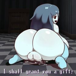 1girls anus ass big_butt blue_hair blue_skin breasts dakagite dat_ass ghost_girl kategida plump_labia pussy pussy_juice_puddle round_ass spooky's_house_of_jump_scares spooky's_jump_scare_mansion spooky_(shojs)