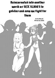 1boy 1futa doujin_cover doujinshi female femboy futanari futanari_penetrated futasub goblin goblin_male gojin malax male_on_futa monochrome original original_character reincarnated_into_another_world_as_sex_slaves_to_goblins_and_now_we_fight_for_them shemale silhouette simple_background trap