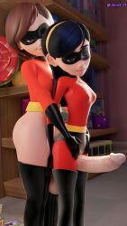 3d clothed daughter daughter-in-law futa_on_female futanari helen_parr hung_futanari incest jinxed_xp milf molestation mother mother_and_daughter the_incredibles thigh_job thigh_sex violet_parr