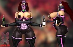 1girls 3d 3d_(artwork) alcohol armwear ass bare_breasts bare_shoulders bdsm_outfit beverage big_ass big_breasts big_butt black_legwear bondage boobs bottle breasts bubble_ass bubble_butt busty chained chains cleavage clothed clothing curvaceous curved_horn curves curvy curvy_body curvy_female curvy_figure darksiders darksiders_3 drink erect_nipples female female_focus female_only front_view fury_(darksiders) glass_cup hips hourglass_figure humanoid ibex-cg large_ass large_breasts leggings legwear long_hair maid maid_apron maid_headdress maid_outfit maid_uniform mask masked masked_female massive_breasts mostly_clothed nipple_tray nipples no_bra no_humans open_mouth pierced_nipples piercing piercings red_hair servant shiny shiny_ass shiny_breasts shiny_clothes shiny_skin side_view sideboob skin_tight skin_tight_outfit skin_tight_suit sole_female solo_female solo_focus straight_hair tagme tagme_(artist) thick_thighs thigh_gap thighhighs thighs tits tongue tongue_out topless topless_female tray underboob voluptuous voluptuous_female wide_hips