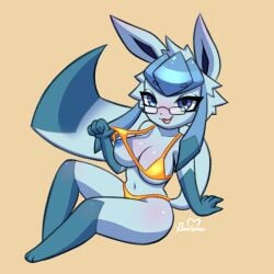 big_breasts breasts buutymon eeveelution glaceon pokémon_(species) pokemon