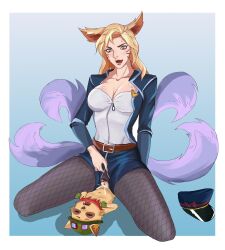 9_tails ahri black_legwear blonde_hair breasts clothed clothed_female_nude_male clothed_sex cowgirl_position cum cum_in_pussy cum_inside fishnet_legwear fishnet_stockings fishnets fox_ears fox_girl fox_tail fully_clothed hat league_of_legends league_of_legends:_wild_rift male nine_tailed_fox pantyhose penis_in_pussy popstar_ahri riding sex shorts smaller_male teemo teemo_the_yiffer torn_clothes torn_pantyhose vastaya yordle