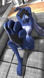 3d_(artwork) anthro digital_media_(artwork) domi_(domibun) domibun feet female foot_focus hi_res lagomorph leporid looking_at_viewer mammal nude rabbit solo source_filmmaker