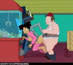 1girls accurate_art_style amy_wong animated arcade arcade_machine asian asian_female black_hair cartoon chubby_male coffeesquirrel cum cum_in_pussy cum_inside cum_on_body cаrtoon doggy_style doggy_style_position doggystyle fat_man feet female from_behind futurama interracial machine medium_breasts pants_down penis questionable_consent rape raw_sex reverse_stand_and_carry_position reverse_suspended_congress sfan slim_waist soles sound sеxy tan_skin video