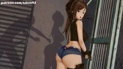 1girls 3d 3d_(artwork) back_view bare_legs big_ass big_breasts blue_eyes brown_hair bubble_butt claire_redfield clothing curvaceous curvy denim denim_shorts erect_nipples erect_nipples_under_clothes eyebrows_raised fingerless_gloves firearm g-string gun handgun hotpants huge_ass huge_breasts koikatsu large_ass large_breasts looking_back nipples_visible_through_clothing open_mouth ponytail resident_evil resident_evil_2 revealing_clothes shadow shorts sideboob spandex standing takeo92 thick_ass thick_thighs tight_clothing voluptuous weapon wide_hips zombie