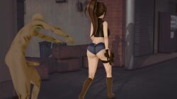 1girls 3d animated back_view bare_legs big_ass big_breasts boots brown_hair bubble_butt claire_redfield clothing curvaceous curvy denim denim_shorts erect_penis faceless_character faceless_male fingerless_gloves g-string handgun hotpants huge_ass huge_breasts huge_cock koikatsu large_ass large_breasts loading_screen loop looping_animation ponytail resident_evil resident_evil_2 revealing_clothes seductive shadow shorts sideboob sound sound_effects spandex tagme takeo92 thick_ass thick_thighs tight_clothing unaware video voluptuous walking wide_hips zombie