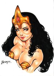 1girls 2023 a_princess_of_mars black_hair curvy_body curvy_female dejah_thoris ed_benes_studio female_focus female_only hi_res huge_breasts kaloy_costa_(artist) long_hair looking_at_viewer solo_female solo_focus voluptuous voluptuous_female