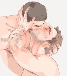 daredevil daredevil_(series) frank_castle gay hand_on_head kissing male/male male_only marvel marvel_cinematic_universe matt_murdock muscular_male naked naked_male no_visible_genitalia punisher rivlin soft yaoi