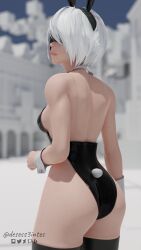 3d ass ass blender blindfold bunny_ears bunny_girl bunnysuit desess3intes female female_only half-dressed latex looking_back nier nier:_automata solo yorha_2b