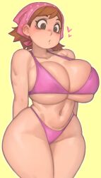 1girls breasts brown_hair cooking_mama female hi_res hips huge_breasts kelvin_hiu light-skinned_female light_skin mama_(cooking_mama) mature_female medium_hair milf mother thick_thighs thighs wide_hips