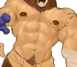 abs anthro big_areola bull hairy hand happy_trail male male_focus male_only mammal moobs muscular_arms muscular_male nipples pectorals pierced_nipples piercing piercings pubic_hair toro_artz