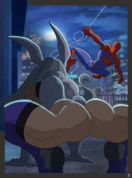 1boy 1girls absurd_res artist_request ass comic comic_page crossover dark-skinned_female dark_skin eastern_and_western_character execution female femdom helmsburg75 hi_res male marvel marvel_comics miruko muscular muscular_female my_hero_academia page_2 rumi_usagiyama shounen_jump spider-man spider-man_(series) tagme