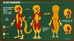 absurd_res avian balls beak bird casino chrysolophus feathers galliform gambling genitals glori_gamebird golden_pheasant hair hi_res long_hair long_tail male model_sheet penis phasianid red_body red_feathers tail whitephoenix52 yellow_body yellow_feathers