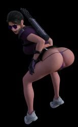 1girls 3d agent_4_tea_se7en ass big_ass big_breasts black_hair clothed clothing kate_bishop large_breasts marvel marvel's_avengers_(game) marvel_comics shirt sunglasses superheroine tagme thighs thong video_game video_game_character video_games