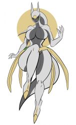 2d_(artwork) anthro arceus big_breasts dima_(artist) female game_freak hourglass_figure looking_at_viewer nintendo pokemon pokemon_(species) pokemorph red_eyes thick_thighs